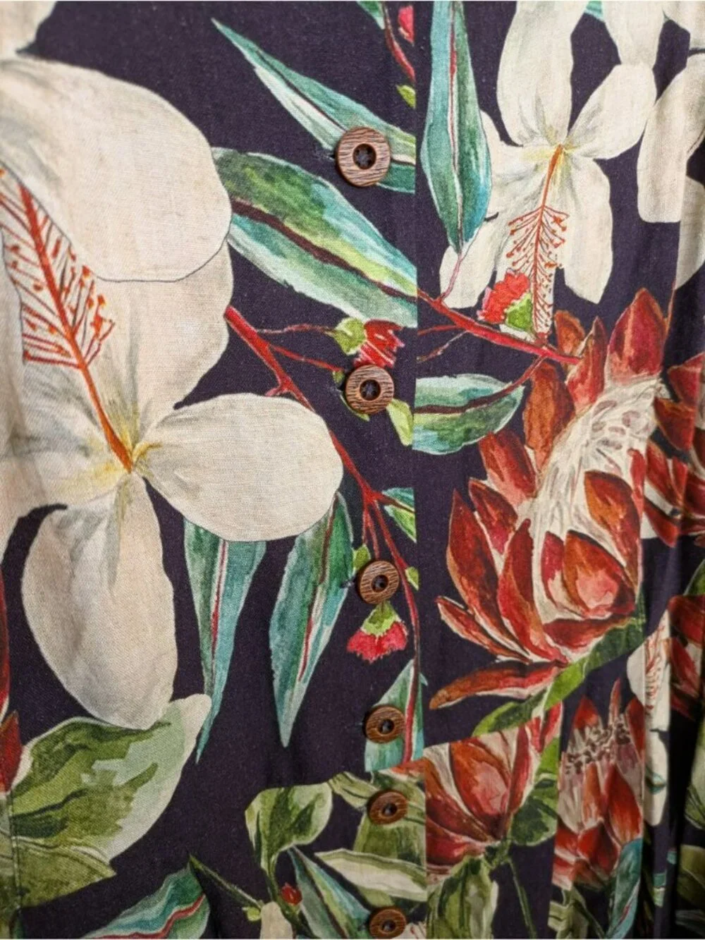 NWT Von Landon Ulla Popken Cottage Core Floral Black Dress Pocket Button Size 26